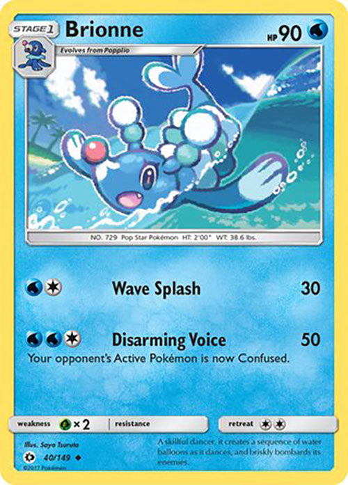 Brionne - 40/149 - Uncommon - Sun & Moon Base - Pokemon - LP+