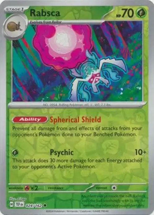 Rabsca - 024/162 - Reverse Holo Uncommon - Temporal Forces - Pokemon - NM/M