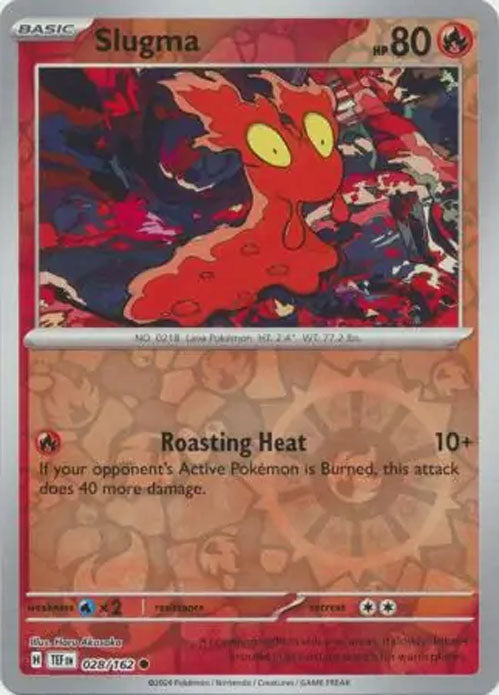 Slugma - 028/162 - Reverse Holo Common - Temporal Forces - Pokemon - NM/M