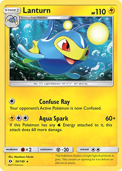Lanturn - 50/149 - Rare - Sun & Moon Base - Pokemon - LP+