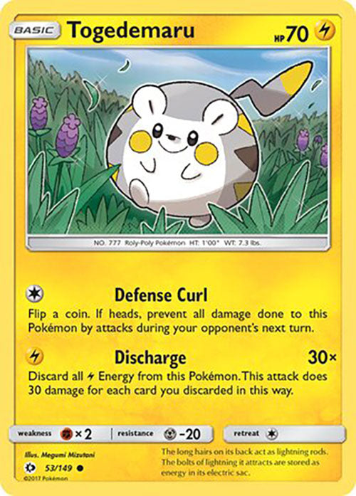 Togedemaru - 53/149 - Common - Sun & Moon Base - Pokemon - LP+