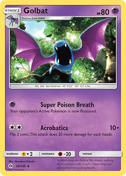 Golbat - 55/149 - Uncommon - Sun & Moon Base - Pokemon - LP+