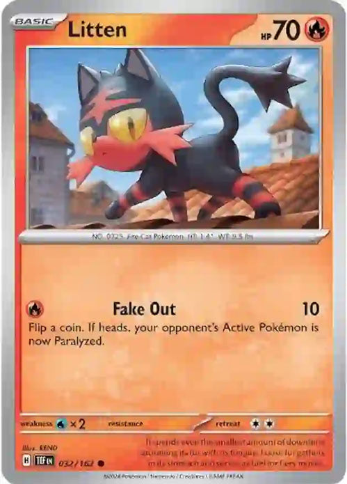 Litten - 032/162 - Common - Temporal Forces - Pokemon - NM/M