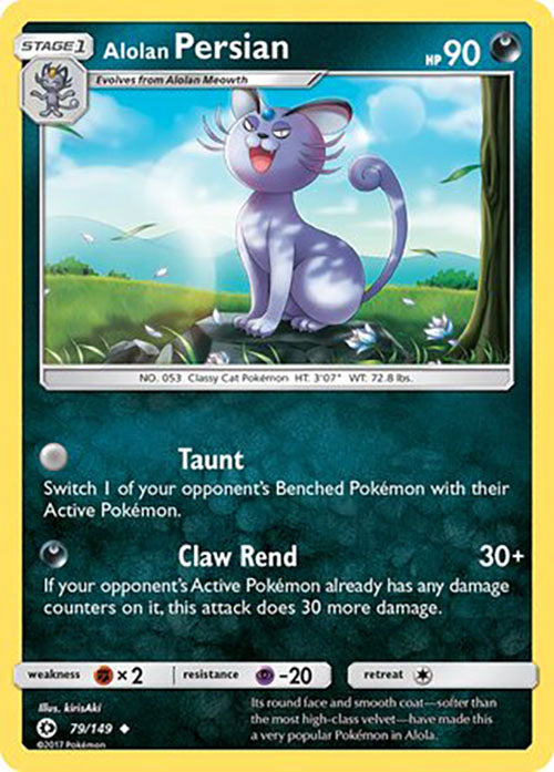 Alolan Persian - 79/149 - Uncommon - Sun & Moon Base - Pokemon - LP+