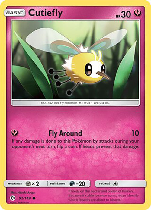 Cutiefly - 92/149 - Common - Sun & Moon Base - Pokemon - LP+