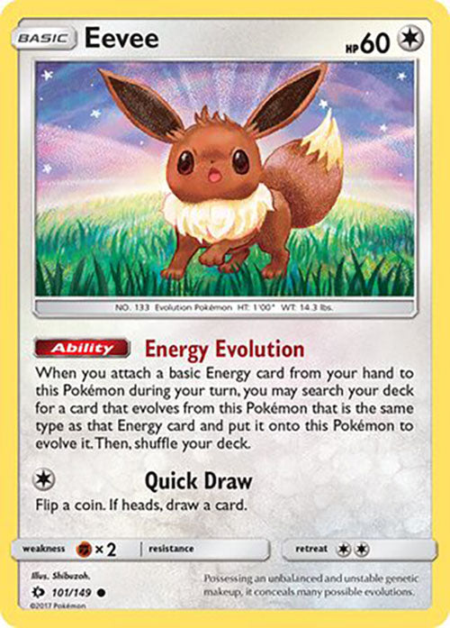 Eevee - 101/149 - Common - Sun & Moon Base - Pokemon - LP+