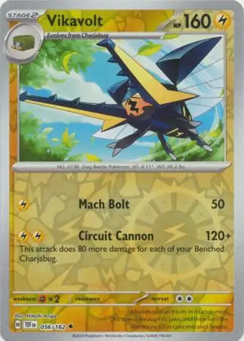 Vikavolt - 056/162 - Reverse Holo Uncommon - Temporal Forces - Pokemon - NM/M