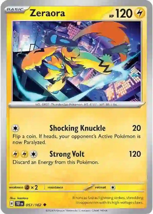 Zeraora - 057/162 - Uncommon - Temporal Forces - Pokemon - NM/M