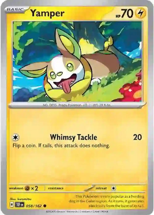 Yamper - 058/162 - Common - Temporal Forces - Pokemon - NM/M