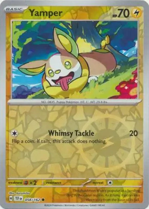 Yamper - 058/162 - Reverse Holo Common - Temporal Forces - Pokemon - NM/M