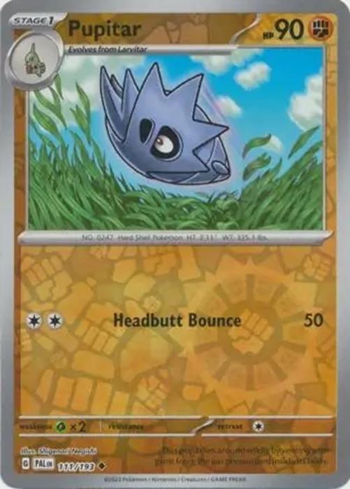Pupitar - 111/193 - Paldea Evolved - Reverse Holo Uncommon - NM/M