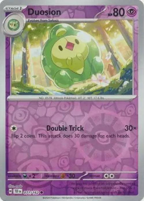 Duosion - 071/162 - Reverse Holo Common - Temporal Forces - Pokemon - NM/M