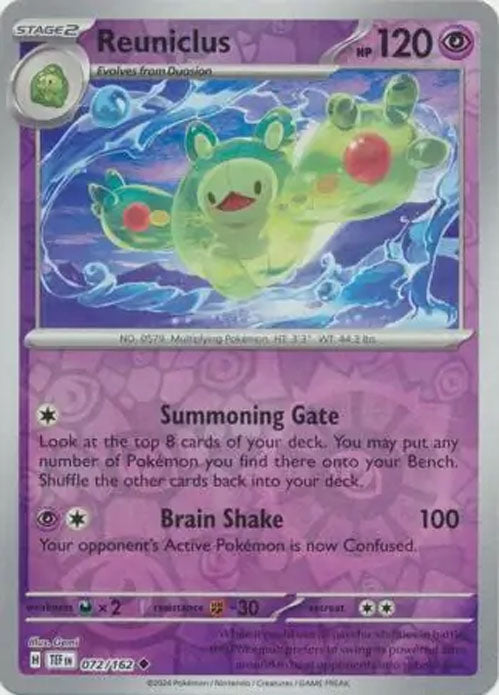 Reuniclus - 072/162 - Reverse Holo Uncommon - Temporal Forces - Pokemon - NM/M