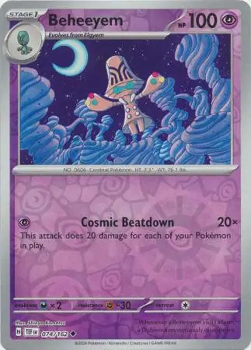 Beheeyem - 074/162 - Reverse Holo Uncommon - Temporal Forces - Pokemon - NM/M