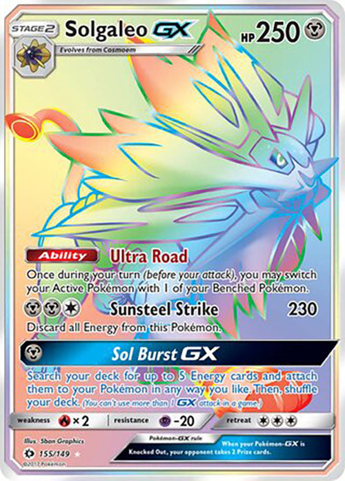 Solgaleo GX - 155/149 - Secret Rare - Sun & Moon Base - Pokemon - LP+