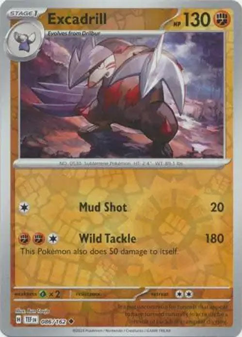 Excadrill - 086/162 - Reverse Holo Uncommon - Temporal Forces - Pokemon - NM/M