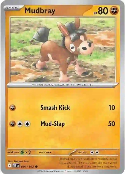 Mudbray - 091/162 - Common - Temporal Forces - Pokemon - NM/M