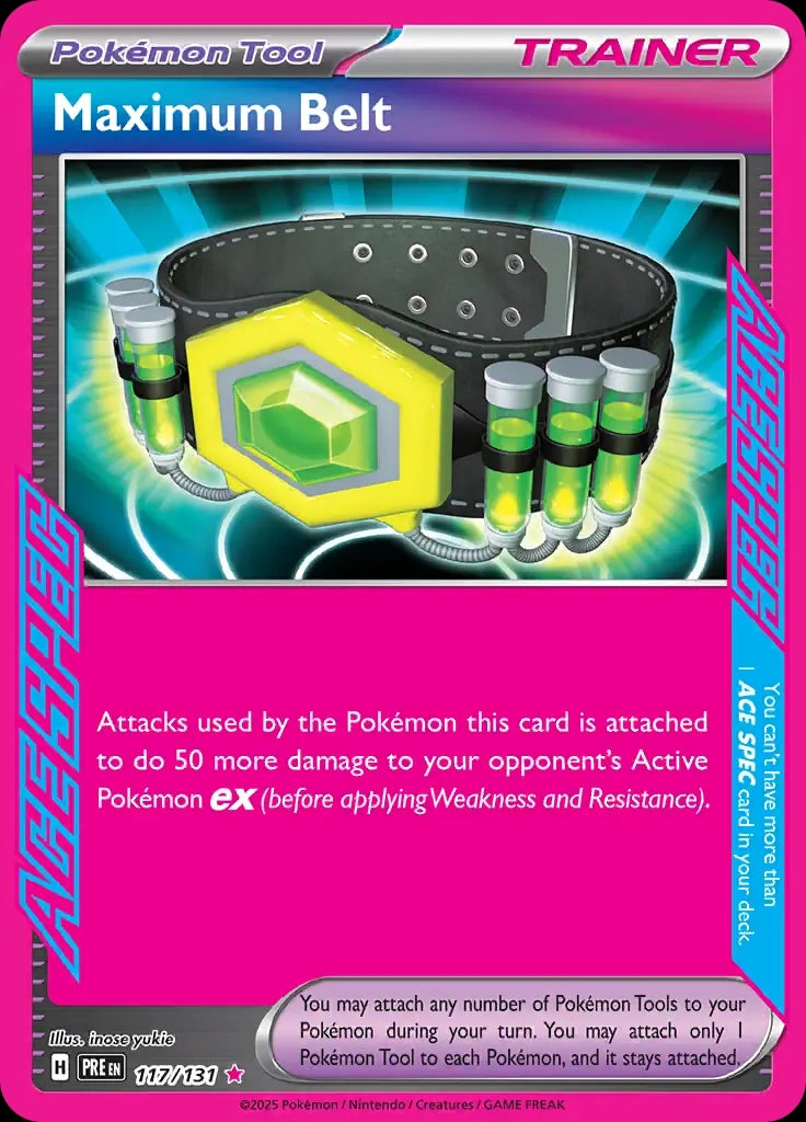 Maximum Belt - 117/131 - Prismatic Evolutions - ACE SPEC Rare - NM/M