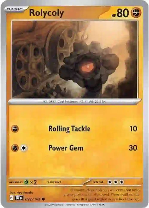 Rolycoly - 093/162 - Common - Temporal Forces - Pokemon - NM/M