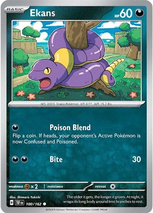 Ekans - 100/162 - Common - Temporal Forces - Pokemon - NM/M