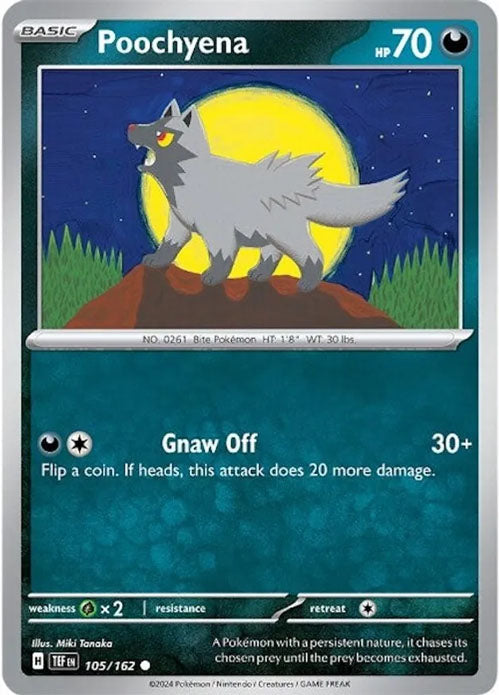 Poochyena - 105/162 - Common - Temporal Forces - Pokemon - NM/M