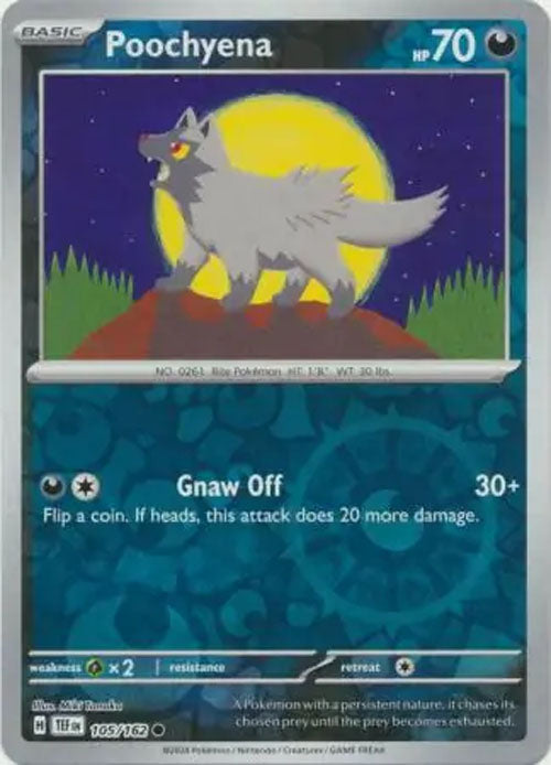 Poochyena - 105/162 - Reverse Holo Common - Temporal Forces - Pokemon - NM/M