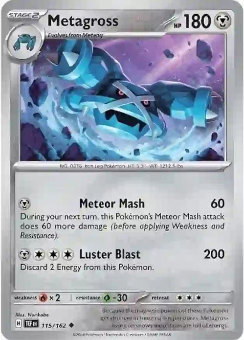 Metagross - 115/162 - Uncommon - Temporal Forces - Pokemon - NM/M