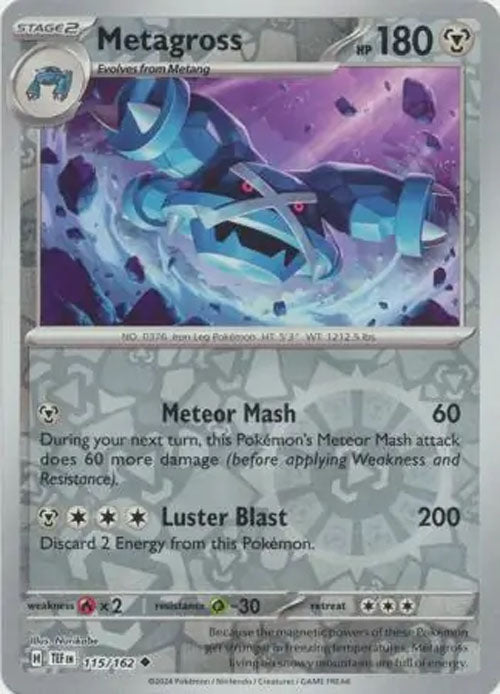 Metagross - 115/162 - Reverse Holo Uncommon - Temporal Forces - Pokemon - NM/M