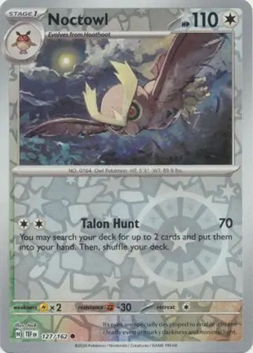 Noctowl - 127/162 - Reverse Holo Common - Temporal Forces - Pokemon - NM/M