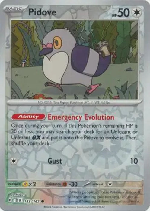 Pidove - 133/162 - Reverse Holo Common - Temporal Forces - Pokemon - NM/M