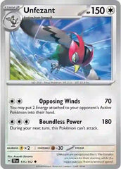 Unfezant - 135/162 - Uncommon - Temporal Forces - Pokemon - NM/M