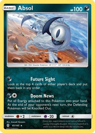 Absol 081/145/145 - Holofoil SM  Guardians Rising - Holo Rare