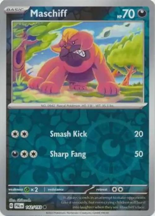 Maschiff - 142/193 - Paldea Evolved - Reverse Holo Common - NM/M