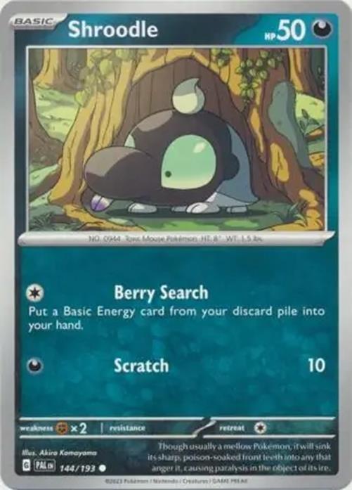 Shroodle - 144/193 - Paldea Evolved - Common - NM/M