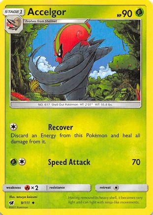 Accelgor 009/111/111 - Reverse Holofoil SM  Crimson Invasion - Uncommon