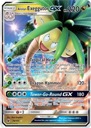 Alolan Exeggutor GX 074/111/111 - Holofoil SM  Crimson Invasion - Ultra Rare
