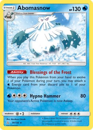 Abomasnow 038/156 - Reverse Holofoil SM  Ultra Prism - Rare
