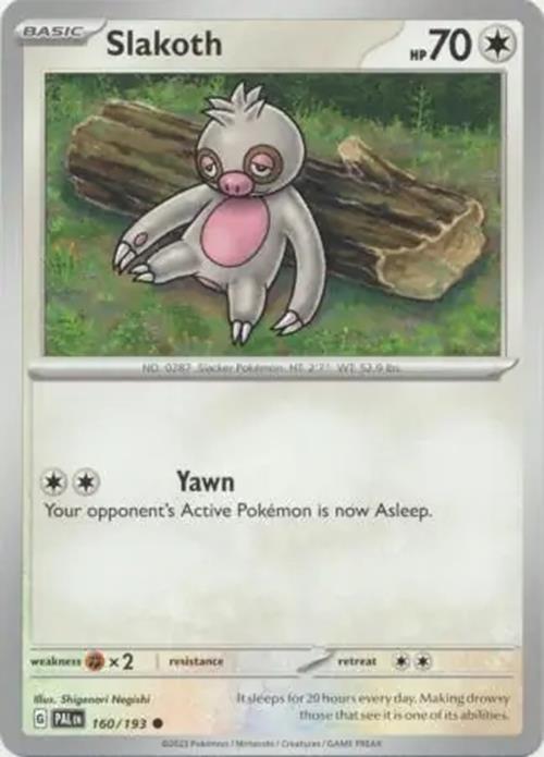 Slakoth - 160/193 - Paldea Evolved - Common - NM/M