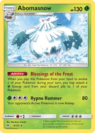 Abomasnow 004/131 SM  Forbidden Light - Rare