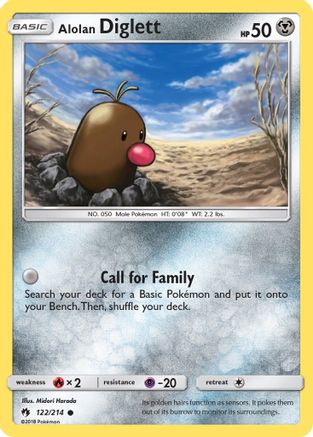 Alolan Diglett 122/214/214 - Reverse Holofoil SM  Lost Thunder - Common