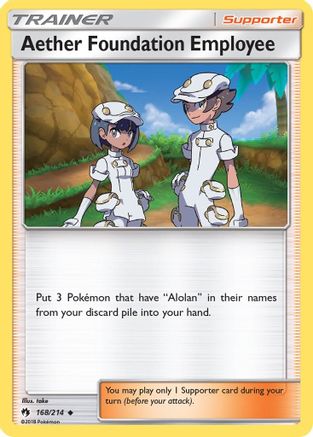 Aether Foundation Employee 168/214 - Reverse Holofoil SM  Lost Thunder - Uncommon