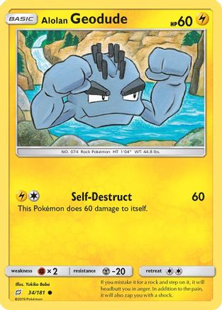 Alolan Geodude (34) 034/181 - Reverse Holofoil SM  Team Up - Common