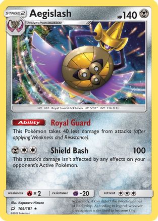 Aegislash 109/181 - Reverse Holofoil SM  Team Up - Holo Rare