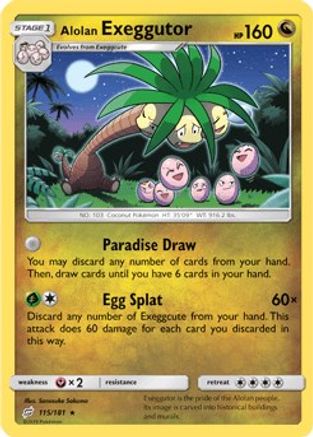 Alolan Exeggutor (115) 115/181/181 - Reverse Holofoil SM  Team Up - Rare