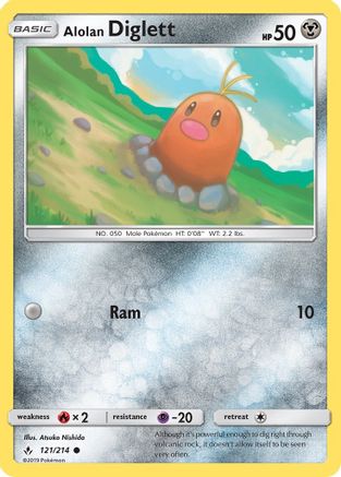 Alolan Diglett 121/214 - Reverse Holofoil SM  Unbroken Bonds - Common