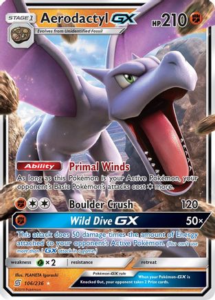 Aerodactyl GX 106/236/236 - Holofoil SM  Unified Minds - Ultra Rare