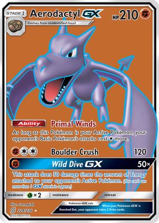 Aerodactyl GX (Full Art) 224/236 - Holofoil SM  Unified Minds - Ultra Rare