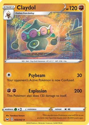 Claydol - 103/202 - Rare - Sword & Shield - Pokemon - NM/M