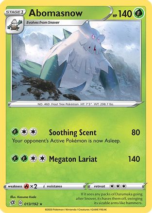 Abomasnow - 013/192 - Reverse Holo Rare - Rebel Clash - Pokemon - NM/M