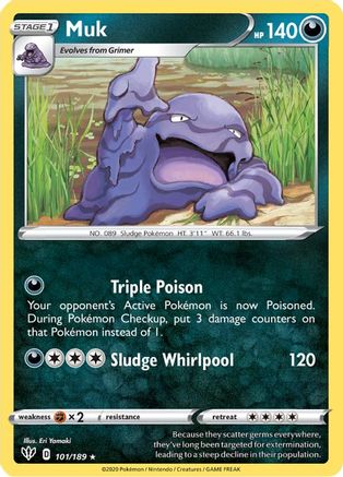 Muk - 101/189 - Rare - Darkness Ablaze - Pokemon - NM/M